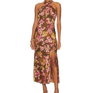 ASTR the label Marissa Dress in olive & pink floral